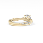 Round Cut 1.03 Carat Moissanite Ring – Criss Cross Pave Setting in Gold