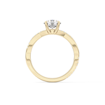 Round Cut 1.03 Carat Moissanite Ring – Criss Cross Pave Setting in Gold