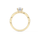 Round Cut 1.03 Carat Moissanite Ring – Criss Cross Pave Setting in Gold