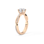 Round Cut 1.03 Carat Moissanite Ring – Criss Cross Pave Setting in Gold