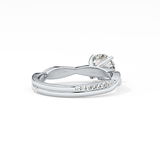 Round Cut 1.03 Carat Moissanite Ring – Criss Cross Pave Setting in Gold