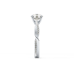 Round Cut 1.03 Carat Moissanite Ring – Criss Cross Pave Setting in Gold