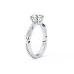 Round Cut 1.03 Carat Moissanite Ring – Criss Cross Pave Setting in Gold