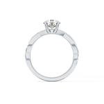 Round Cut 1.03 Carat Moissanite Ring – Criss Cross Pave Setting in Gold