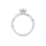 Round Cut 1.03 Carat Moissanite Ring – Criss Cross Pave Setting in Gold