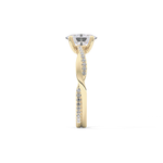 Oval Cut 0.83 Carat Moissanite Ring – Criss Cross Pave Setting in Gold
