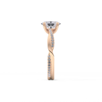 Oval Cut 0.83 Carat Moissanite Ring – Criss Cross Pave Setting in Gold