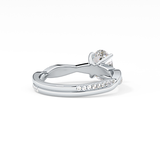 Oval Cut 0.83 Carat Moissanite Ring – Criss Cross Pave Setting in Gold