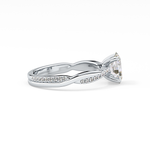 Oval Cut 0.83 Carat Moissanite Ring – Criss Cross Pave Setting in Gold