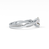 Oval Cut 0.83 Carat Moissanite Ring – Criss Cross Pave Setting in Gold