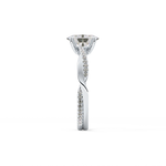 Oval Cut 0.83 Carat Moissanite Ring – Criss Cross Pave Setting in Gold