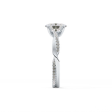 Oval Cut 0.83 Carat Moissanite Ring – Criss Cross Pave Setting in Gold