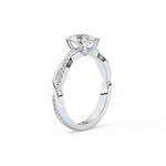 Oval Cut 0.83 Carat Moissanite Ring – Criss Cross Pave Setting in Gold