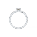 Oval Cut 0.83 Carat Moissanite Ring – Criss Cross Pave Setting in Gold