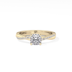 Cushion Cut 0.86 Carat Moissanite Ring – Criss Cross Pave Setting in Gold