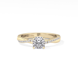 Cushion Cut 0.86 Carat Moissanite Ring – Criss Cross Pave Setting in Gold