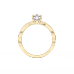 Cushion Cut 0.86 Carat Moissanite Ring – Criss Cross Pave Setting in Gold
