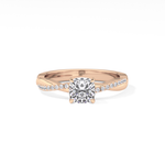 Cushion Cut 0.86 Carat Moissanite Ring – Criss Cross Pave Setting in Gold