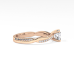 Cushion Cut 0.86 Carat Moissanite Ring – Criss Cross Pave Setting in Gold