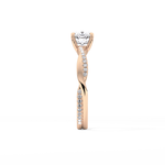 Cushion Cut 0.86 Carat Moissanite Ring – Criss Cross Pave Setting in Gold