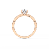Cushion Cut 0.86 Carat Moissanite Ring – Criss Cross Pave Setting in Gold