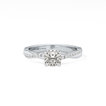 Cushion Cut 0.86 Carat Moissanite Ring – Criss Cross Pave Setting in Gold