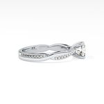 Cushion Cut 0.86 Carat Moissanite Ring – Criss Cross Pave Setting in Gold