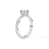 Cushion Cut 0.86 Carat Moissanite Ring – Criss Cross Pave Setting in Gold