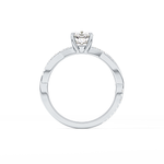 Cushion Cut 0.86 Carat Moissanite Ring – Criss Cross Pave Setting in Gold