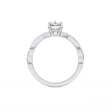 Cushion Cut 0.86 Carat Moissanite Ring – Criss Cross Pave Setting in Gold