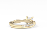 Princess Cut 0.78 Carat Moissanite Ring – Criss Cross Pave Setting in Gold