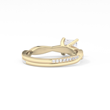 Princess Cut 0.78 Carat Moissanite Ring – Criss Cross Pave Setting in Gold