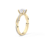 Princess Cut 0.78 Carat Moissanite Ring – Criss Cross Pave Setting in Gold