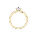 Princess Cut 0.78 Carat Moissanite Ring – Criss Cross Pave Setting in Gold