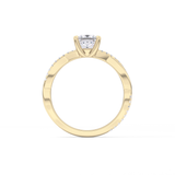 Princess Cut 0.78 Carat Moissanite Ring – Criss Cross Pave Setting in Gold