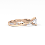 Princess Cut 0.78 Carat Moissanite Ring – Criss Cross Pave Setting in Gold
