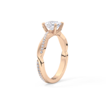 Princess Cut 0.78 Carat Moissanite Ring – Criss Cross Pave Setting in Gold