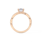 Princess Cut 0.78 Carat Moissanite Ring – Criss Cross Pave Setting in Gold