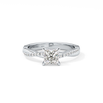 Princess Cut 0.78 Carat Moissanite Ring – Criss Cross Pave Setting in Gold