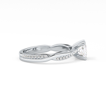 Princess Cut 0.78 Carat Moissanite Ring – Criss Cross Pave Setting in Gold