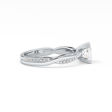 Princess Cut 0.78 Carat Moissanite Ring – Criss Cross Pave Setting in Gold