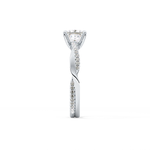 Princess Cut 0.78 Carat Moissanite Ring – Criss Cross Pave Setting in Gold
