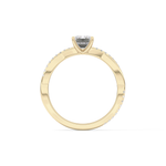 Emerald Cut 1.02 Carat Moissanite Ring – Criss Cross Pave Setting in Gold