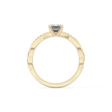 Emerald Cut 1.02 Carat Moissanite Ring – Criss Cross Pave Setting in Gold