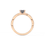 Emerald Cut 1.02 Carat Moissanite Ring – Criss Cross Pave Setting in Gold