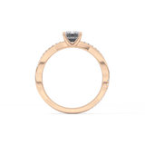 Emerald Cut 1.02 Carat Moissanite Ring – Criss Cross Pave Setting in Gold