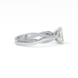 Emerald Cut 1.02 Carat Moissanite Ring – Criss Cross Pave Setting in Gold