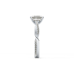 Emerald Cut 1.02 Carat Moissanite Ring – Criss Cross Pave Setting in Gold