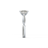 Emerald Cut 1.02 Carat Moissanite Ring – Criss Cross Pave Setting in Gold