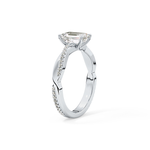 Emerald Cut 1.02 Carat Moissanite Ring – Criss Cross Pave Setting in Gold